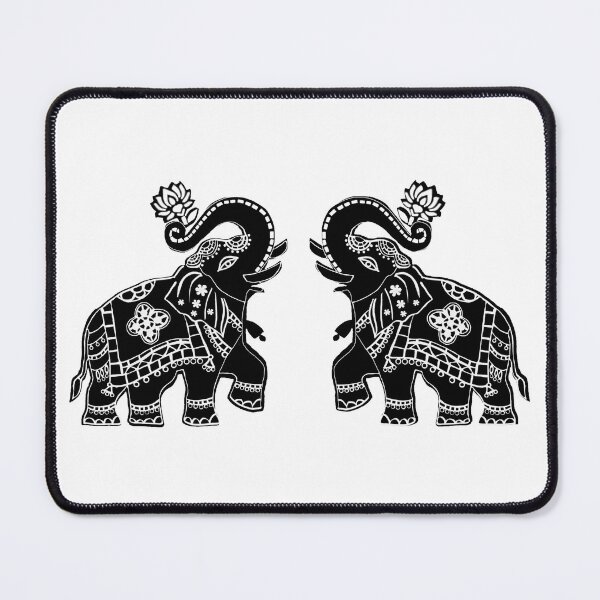 Item preview, Ornate Indian Elephant Pair Illustration designed and sold by ShreecreatE.