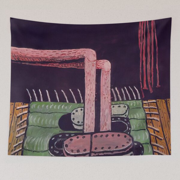 Item preview, green rug   - Philip Guston  designed and sold by nebelimr.