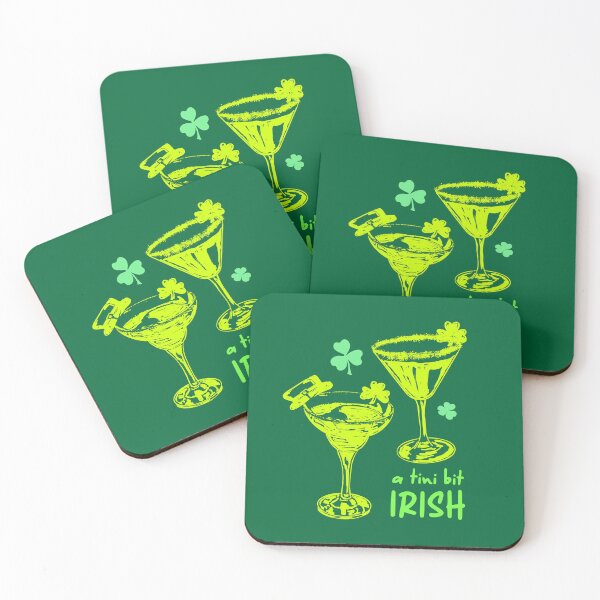 Item preview, A Tini Bit Irish – Retro Green Martini Illustration designed and sold by MaiZephyr.