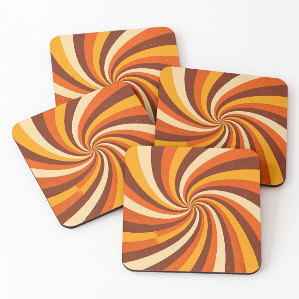 Item preview, Retro 70s Hypnotic Sunburst Spiral - Vintage Orange and Brown Groovy Swirl designed and sold by Far Out Goods.