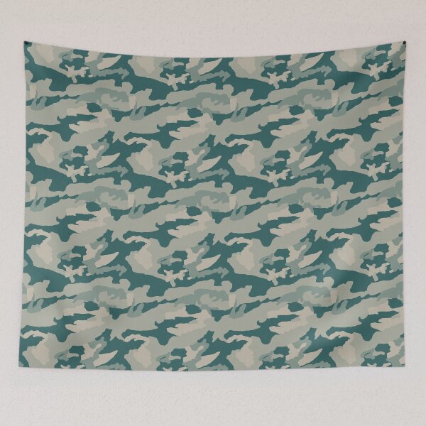 Item preview, Teal And Beige Camo Pattern Seamless designed and sold by pattern-archive.