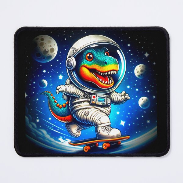 Item preview, Cute dinosaur skateboarding in space designed and sold by Dogandesighn.