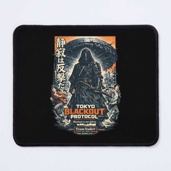 Item preview, Tokyo Blackout Protocol Kuro Sentinel Cyberpunk Manga Poster - Japanese Techwear Aesthetic, Distant Future Dystopia Sci-Fi Art, Samurai Shinobi Urban Tech Armor Graphic designed and sold by Vivaan Studio.