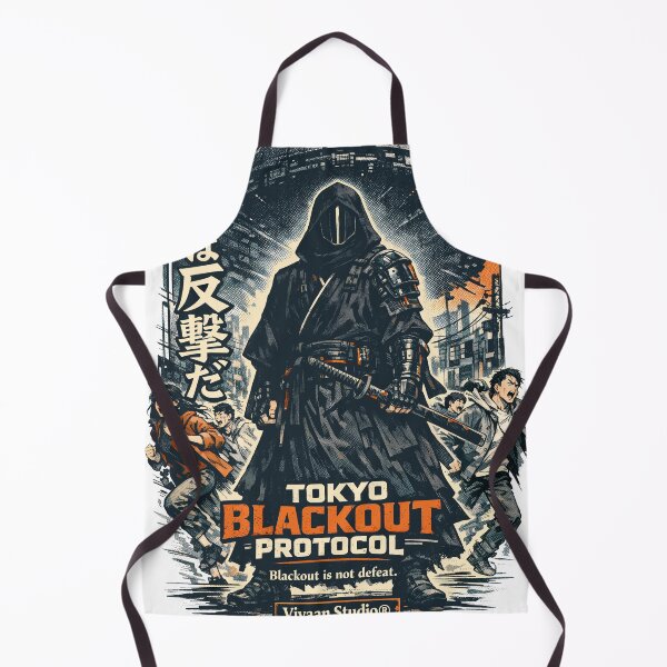 Item preview, Tokyo Blackout Protocol Kuro Sentinel Cyberpunk Manga Poster - Japanese Techwear Aesthetic, Distant Future Dystopia Sci-Fi Art, Samurai Shinobi Urban Tech Armor Graphic designed and sold by Vivaan Studio.