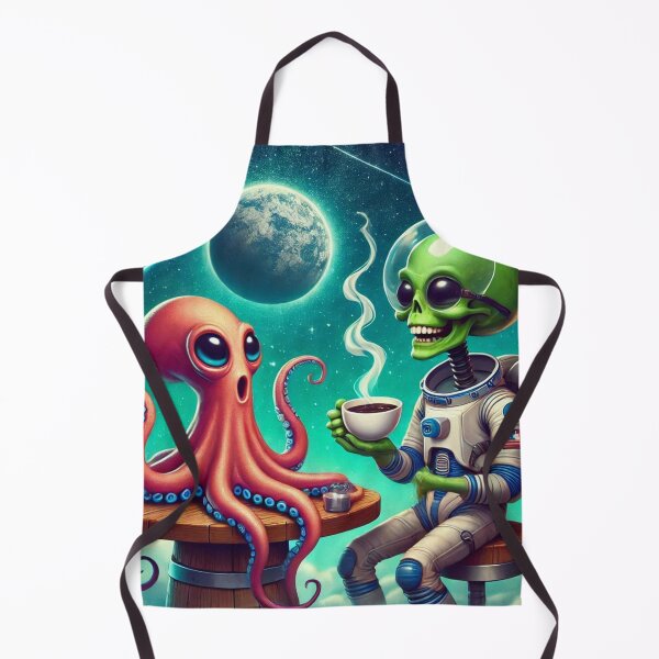 Item preview, Alien & Octopus Coffee Break – Cosmic Humor designed and sold by Dogandesighn.
