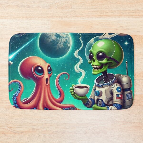 Item preview, Alien & Octopus Coffee Break – Cosmic Humor designed and sold by Dogandesighn.