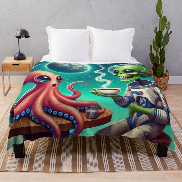 Item preview, Alien & Octopus Coffee Break – Cosmic Humor designed and sold by Dogandesighn.
