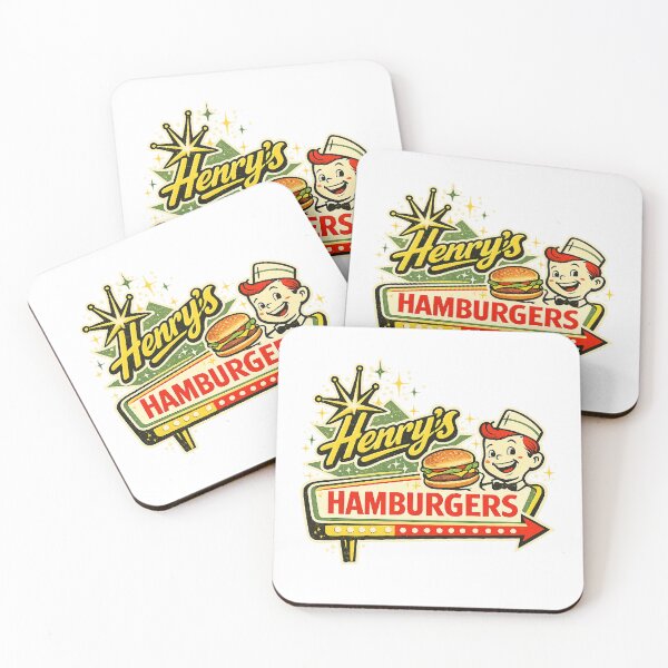 Item preview, Retro Diner Sign Art Henry’s Hamburgers  designed and sold by The Junto Shop.