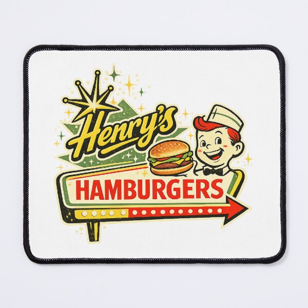Item preview, Retro Diner Sign Art Henry’s Hamburgers designed and sold by The Junto Shop.