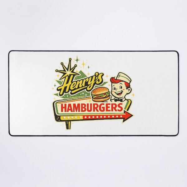 Item preview, Retro Diner Sign Art Henry’s Hamburgers  designed and sold by The Junto Shop.