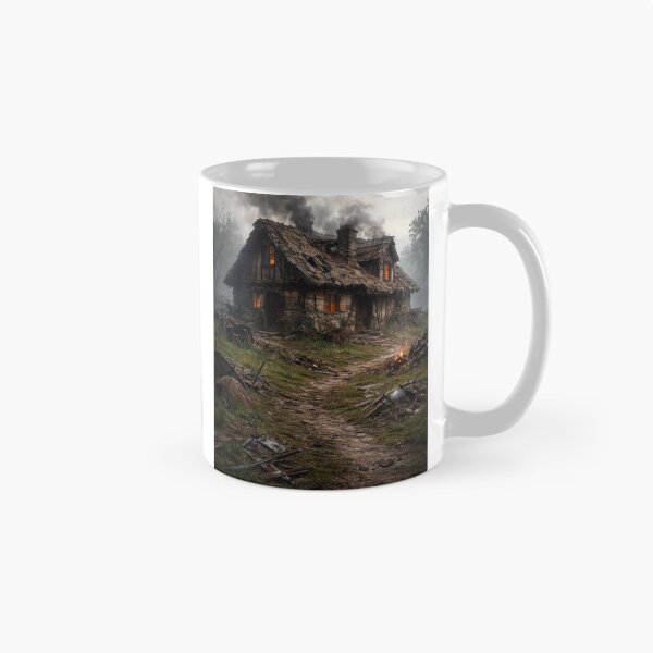 Item preview, Old cabin amidst smoke and ruins designed and sold by JuViRo.