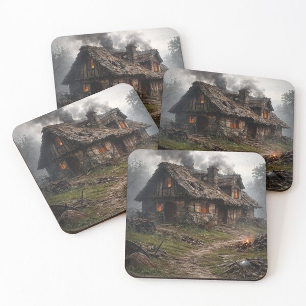 Item preview, Old cabin amidst smoke and ruins designed and sold by JuViRo.