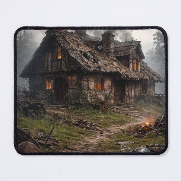Item preview, Old cabin amidst smoke and ruins designed and sold by JuViRo.
