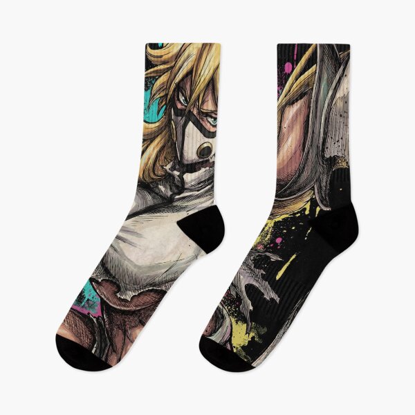 Item preview, Blonde Arrancar Warrior Fan Art – Aqua Eyes Shark Mask Fragments Design designed and sold by Senpaiwaves.