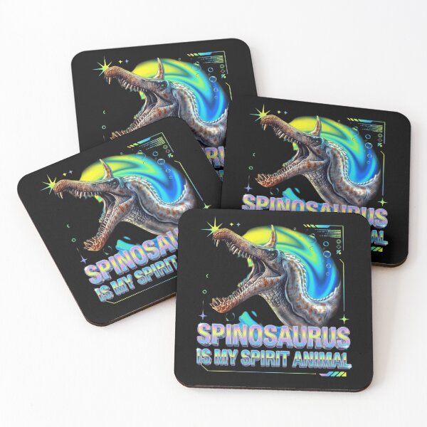 Item preview, Spinosaurus Mirabilis iIs My Spirit Animal Neon Galaxy Roaring Beast Scene designed and sold by SkeletonsDanger.