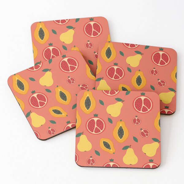 Item preview, Tropical Fruit Pattern – Coral Kitchen Decor Illustration designed and sold by Aloloco.