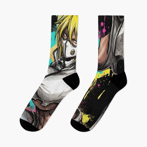 Item preview, Blonde Arrancar Warrior Fan Art – Aqua Eyes Shark Mask Fragments Design designed and sold by Senpaiwaves.