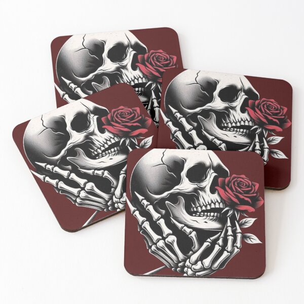 Item preview, Eternal Devotion - Skull with Red Rose designed and sold by Mini Pixel Perfect Co..