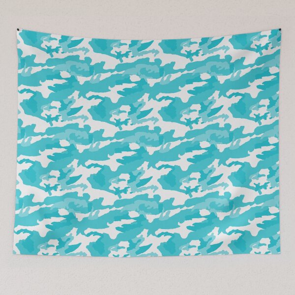 Item preview, White And Cyan Camo Pattern Seamless designed and sold by pattern-archive.