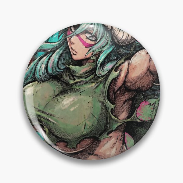 Item preview, Green Hair Arrancar Warrior Fan Art – Hazel Eyes Scarred Face Design designed and sold by Senpaiwaves.