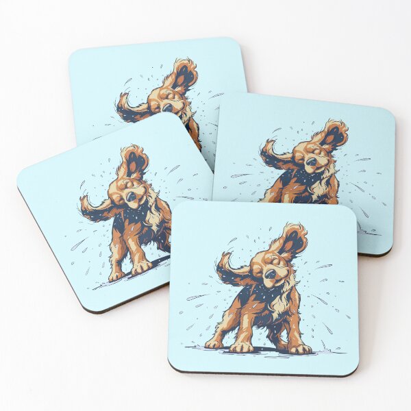 Item preview, Cocker Spaniel Shaking off Water - Dynamic splash illustration designed and sold by MartynaKanik.