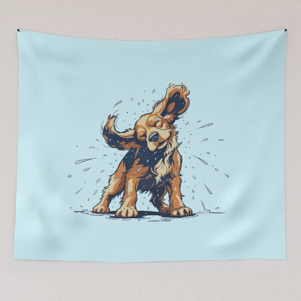 Item preview, Cocker Spaniel Shaking off Water - Dynamic splash illustration designed and sold by MartynaKanik.