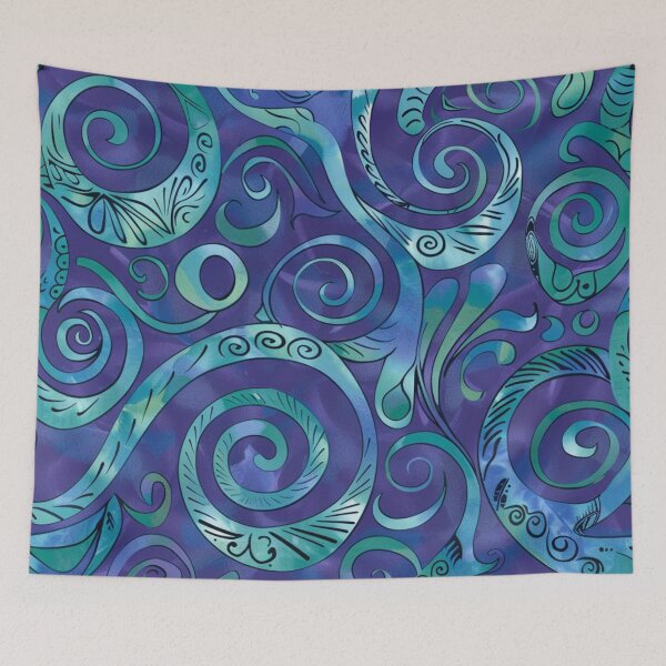 Aperçu de l'œuvre Nouvelle-Zélande Maori Paua Pattern Koru Design 796 créée et vendue par GrinGalore.