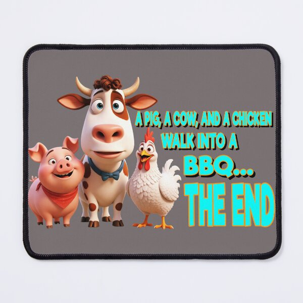 Item preview, A PIG, A COW, AND A CHICKEN WALK INTO A BBQ...THE END designed and sold by Teez2Plz.