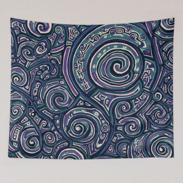 Aperçu de l'œuvre Nouvelle-Zélande Maori Paua Pattern Koru Design 798 créée et vendue par GrinGalore.