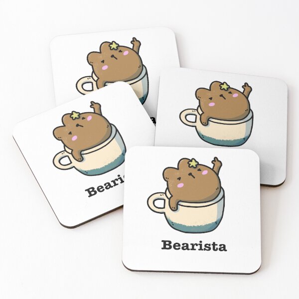 Item preview, Bearista Coffee Companion designed and sold by Cute & Funny Hand-Drawn Prints | Happy Doodle Friends Shop.