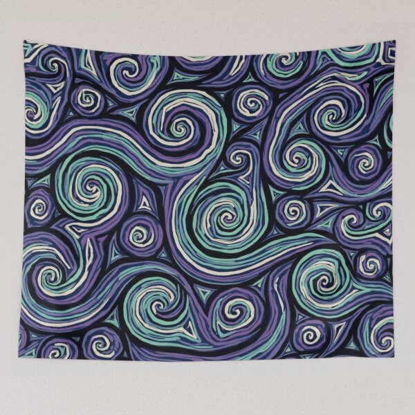 Aperçu de l'œuvre Nouvelle-Zélande Maori Paua Pattern Koru Design 800 créée et vendue par GrinGalore.