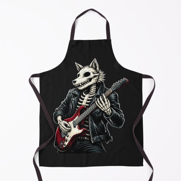 Item preview, Wolf Skeleton Guitarist – Dark Rock Electric Guitar Aesthetic Art designed and sold by ColorSplash123.