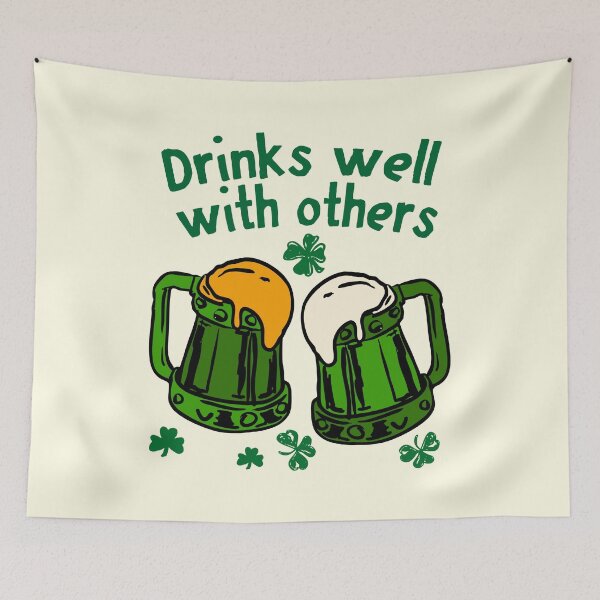 Item preview, Drinks Well With Others Sláinte Irish Beer Illustration designed and sold by MaiZephyr.