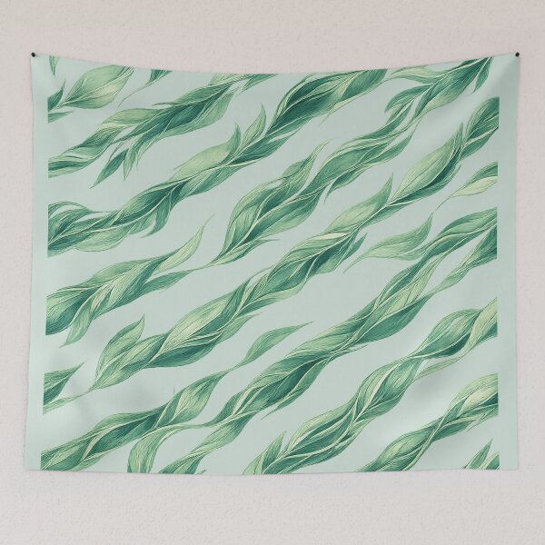 Item preview, Luxury Emerald Botanical Wave Repeat designed and sold by annenambiro.