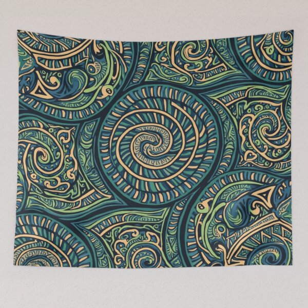 Item preview, New Zealand Māori Paua Pattern Koru Design 803 designed and sold by GrinGalore.
