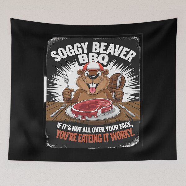 Item preview, Soggy Beaver Barbecue BBQ Dirty Humor Beaver Lover  designed and sold by angolinnArt.