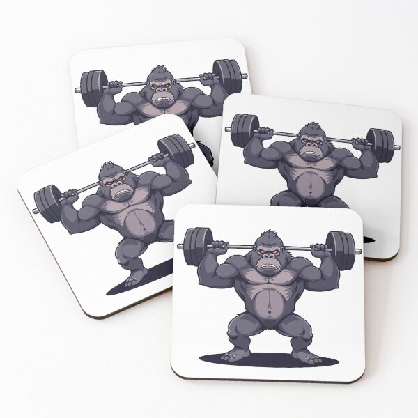 Item preview, Strong Gorilla Lifting Barbell Funny Gym Cartoon Design designed and sold by Katzpy.