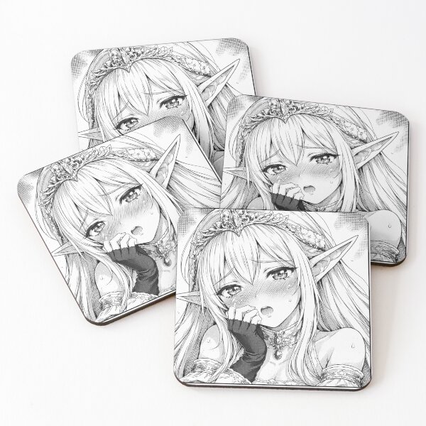 Item preview, Blushing Elf Princess Manga Panel | Black and White Anime Aesthetic designed and sold by TokyoCraft.