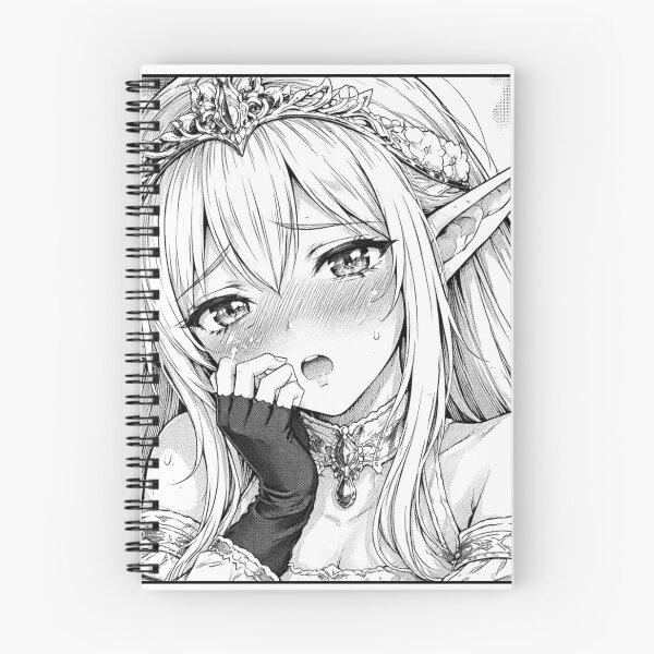 Item preview, Blushing Elf Princess Manga Panel | Black and White Anime Aesthetic designed and sold by TokyoCraft.