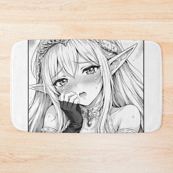Item preview, Blushing Elf Princess Manga Panel | Black and White Anime Aesthetic designed and sold by TokyoCraft.