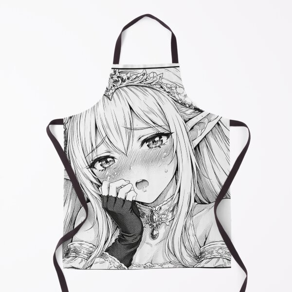 Item preview, Blushing Elf Princess Manga Panel | Black and White Anime Aesthetic designed and sold by TokyoCraft.