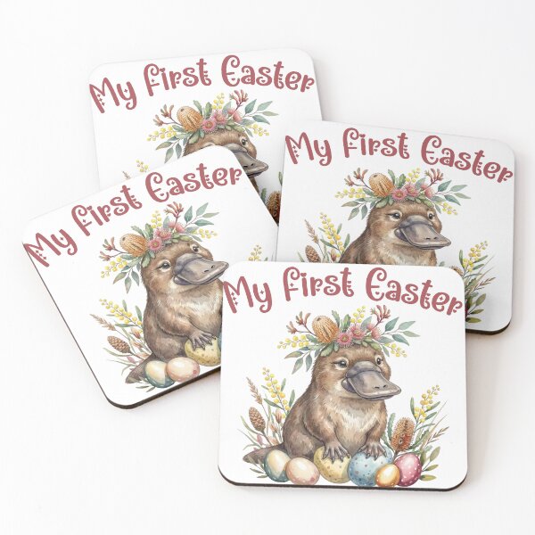 Item preview, My First Easter Platypus – Cute Australian Baby Animal with Easter Eggs Boho Nursery Design designed and sold by Wennebabs.