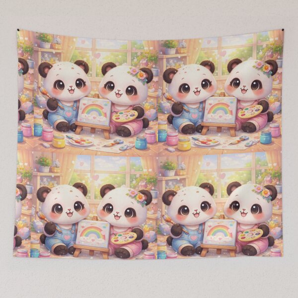 Item preview, Playful Panda Pals - Rainbow Painting Day. designed and sold by Lylysun.