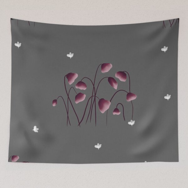 Item preview, Elegant Dark Floral Pattern - Moody Pink Poppy and Wildflowers Seamless Design designed and sold by LYAN-STORE.