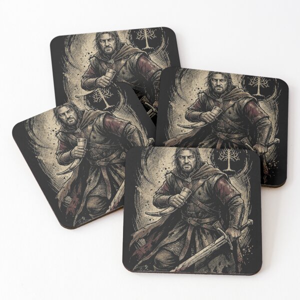 Item preview, Boromir LOTR Fan Art – Gondorian Warrior Grey Eyes Horn Portrait designed and sold by Senpaiwaves.