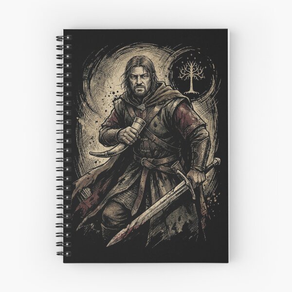 Item preview, Boromir LOTR Fan Art – Gondorian Warrior Grey Eyes Horn Portrait designed and sold by Senpaiwaves.