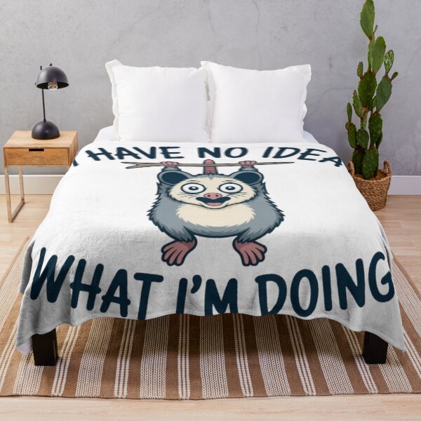Item preview, Hanging Possum I Have No Idea - Funny Adulting Anxiety Art designed and sold by Mr-wow.