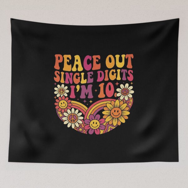 Item preview, Peace Out Single Digits I'M 10 Happy 10th Birthday  designed and sold by Thread&Fable.