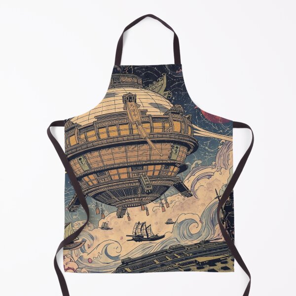 Item preview, Ukiyo-e Space Fortress Art Print – Japanese Woodblock Style Sci-Fi Lantern Planet designed and sold by Vandy Fullam.