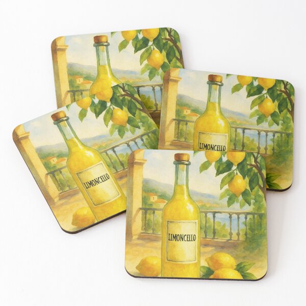 Item preview, Limoncello on the Terrace – Italian Summer Watercolor designed and sold by EmeraldeaArt.